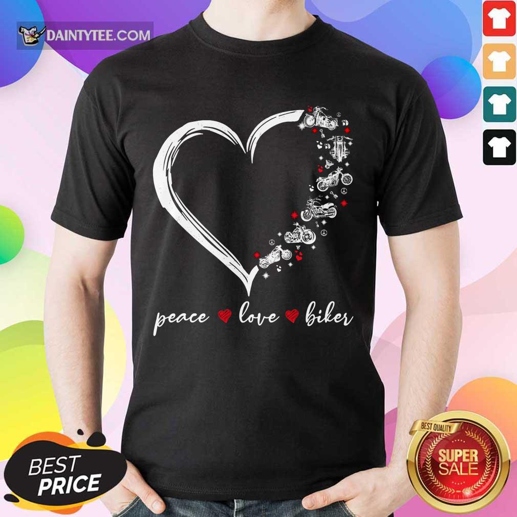 Heart Peace Love Biker Shirt