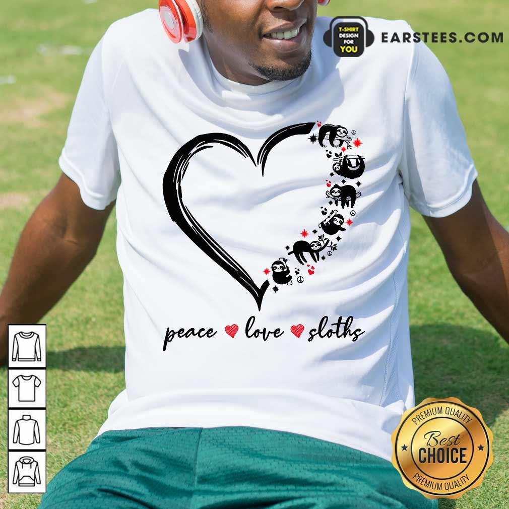 Heart Peace Love Sloths Shirt
