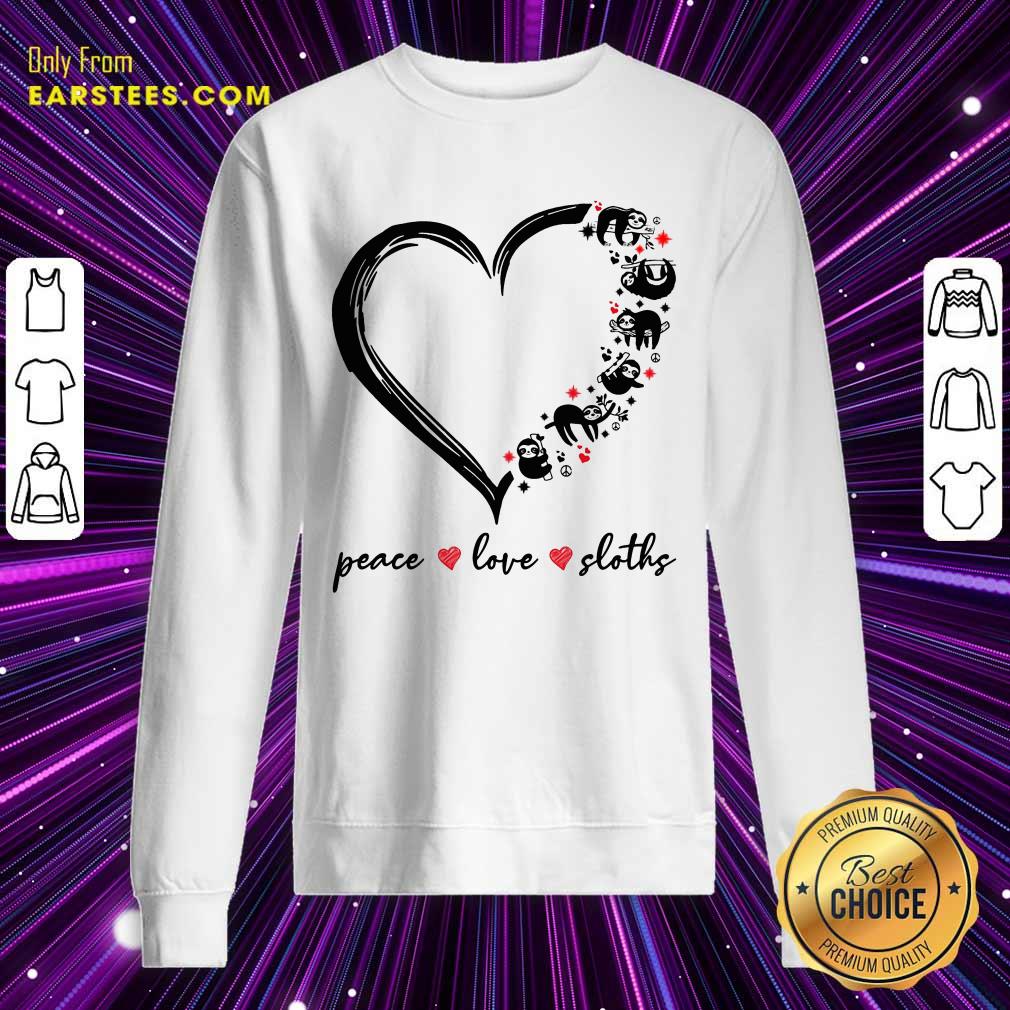 Heart Peace Love Sloths Shirt