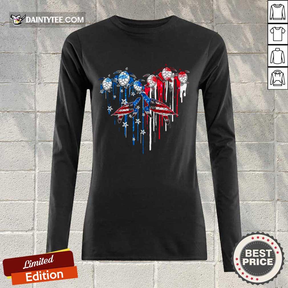 Heart Turtles American Flag Shirt