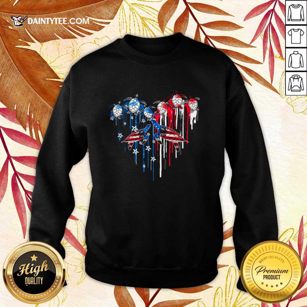 Heart Turtles American Flag Shirt