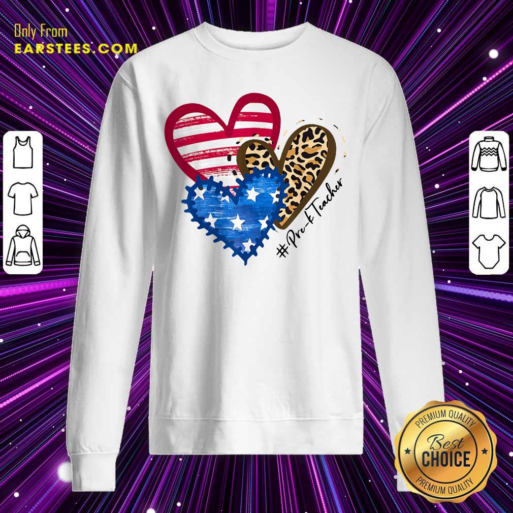 Heart USA Leopard Pre-k Teacher Shirt