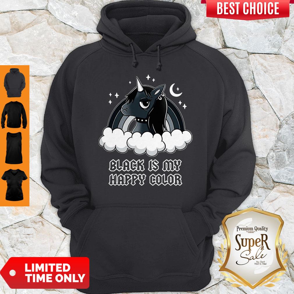 Official Unicorn Black Is My Happy Color Shirts
