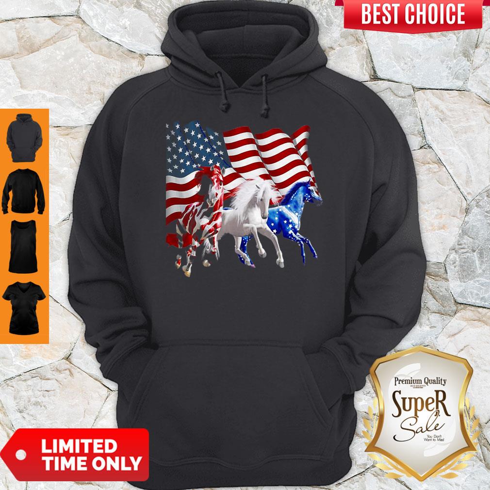 Awesome Horses American Flag Shirt