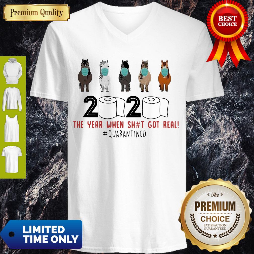 Horse Mask 2020 Toilet Paper The Year When Shit Got Real Quaranted Shirt