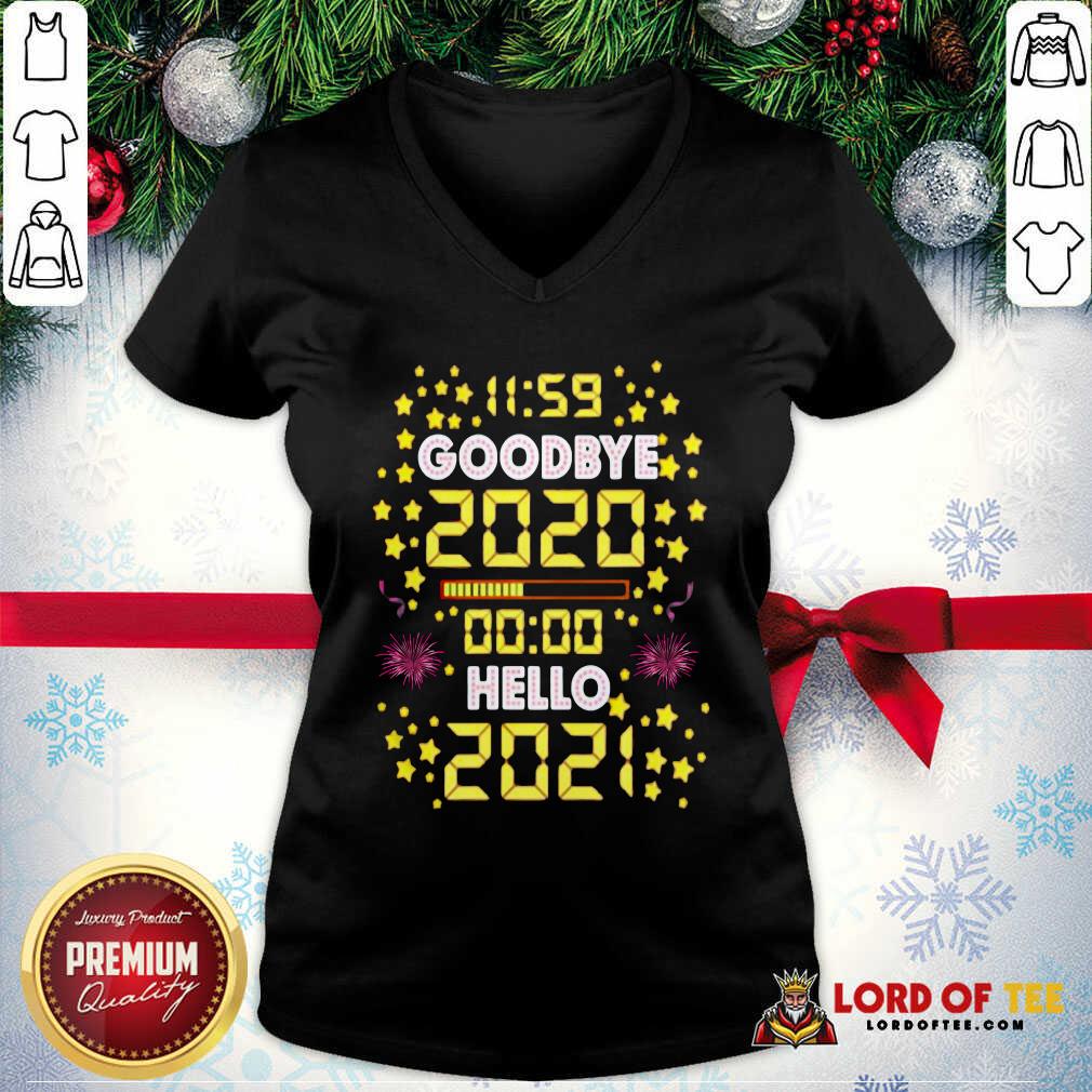 Hot 11 59 Goodbye 2020 00 00 Hello 2021 Happy New Year Shirt