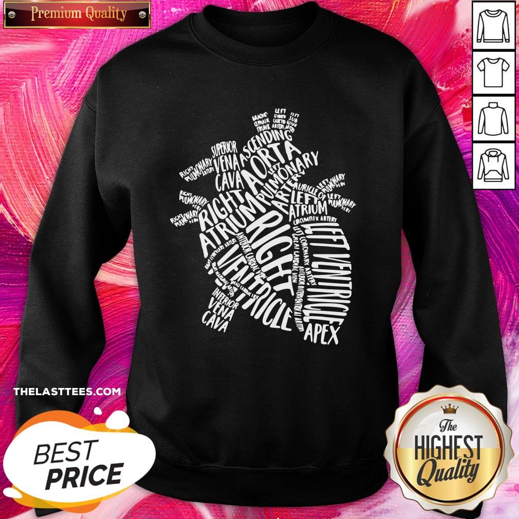 Hot Anatomical Heart Medical Parts Of Heart Anatomy Gift Essential Shirt