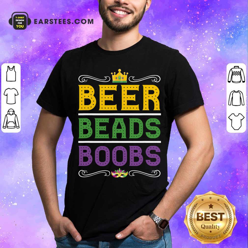 Hot Beer Bead Boobs Carnival Party Mardi Gras Shirt