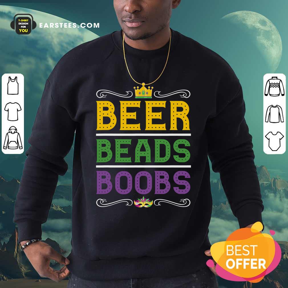 Hot Beer Bead Boobs Carnival Party Mardi Gras Shirt