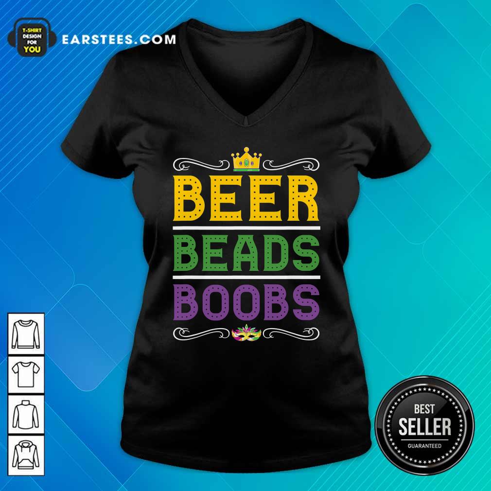 Hot Beer Bead Boobs Carnival Party Mardi Gras Shirt