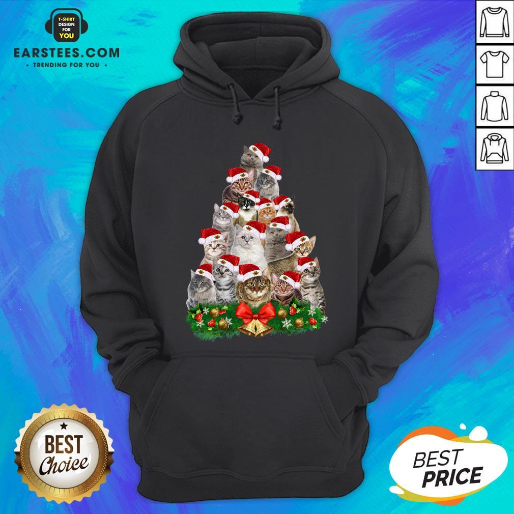 Hot Cats Tree Merry Christmas Shirt