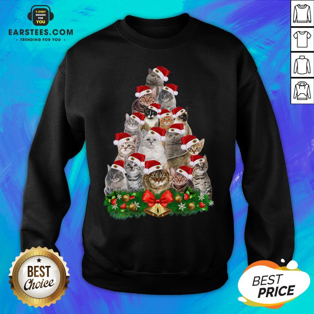 Hot Cats Tree Merry Christmas Shirt