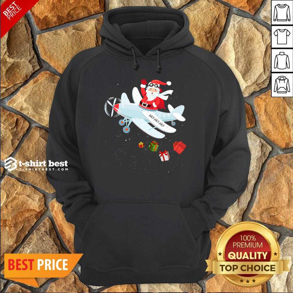 Hot Christmas Santa Claus Pilot Flying Airplane Xmas Gifts Shirt
