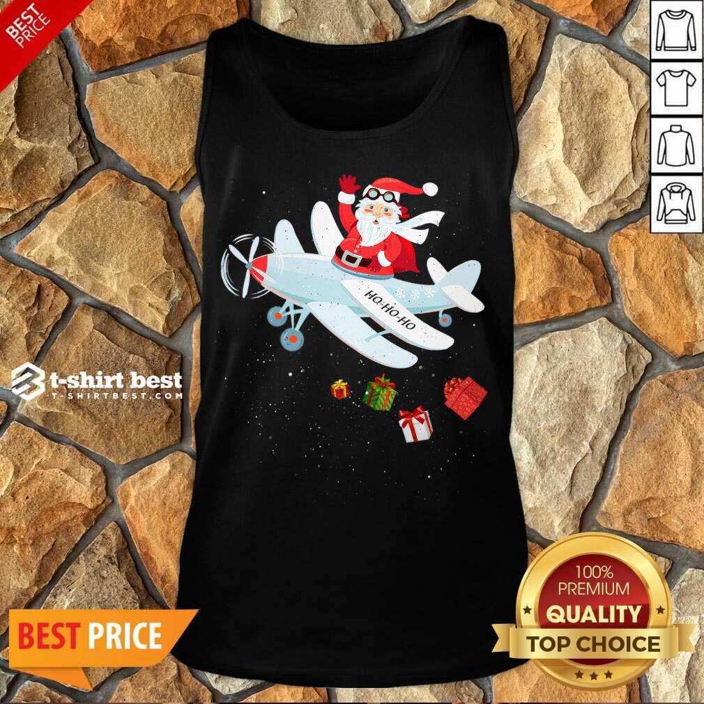 Hot Christmas Santa Claus Pilot Flying Airplane Xmas Gifts Shirt