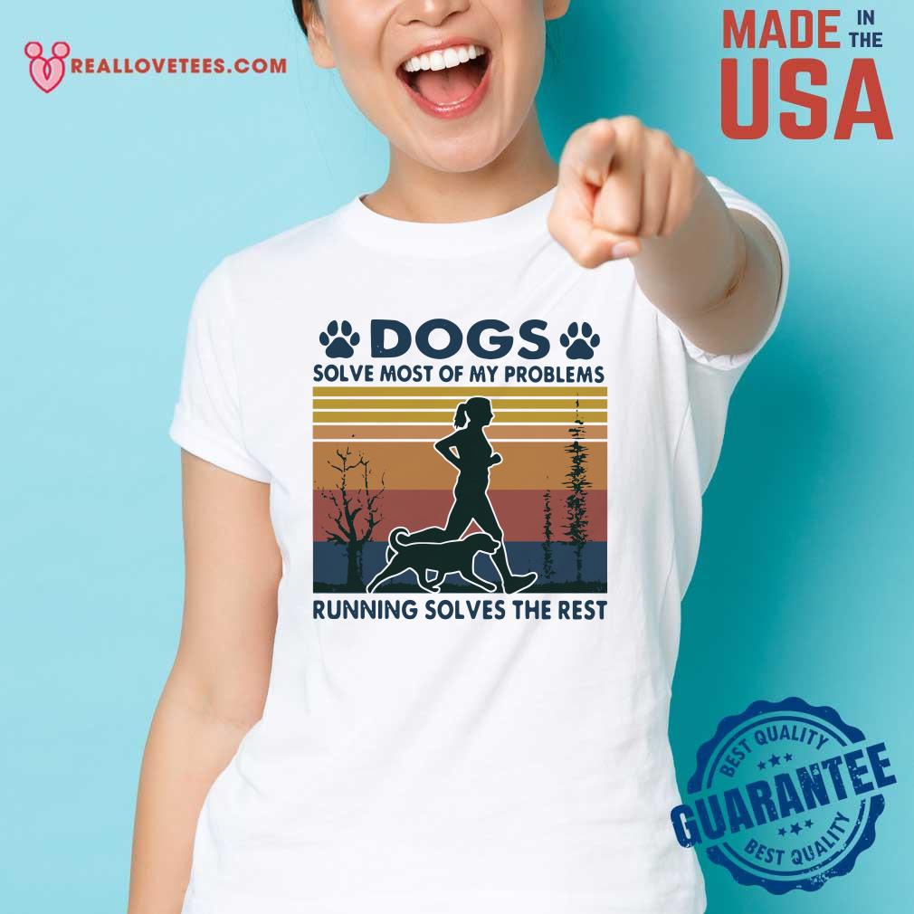 Hot Dogs Solve Most Of My Problems Running Solves The Rest Vintage Retro Shirt