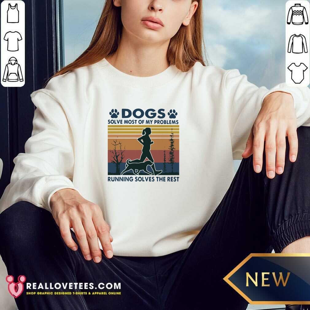 Hot Dogs Solve Most Of My Problems Running Solves The Rest Vintage Retro Shirt