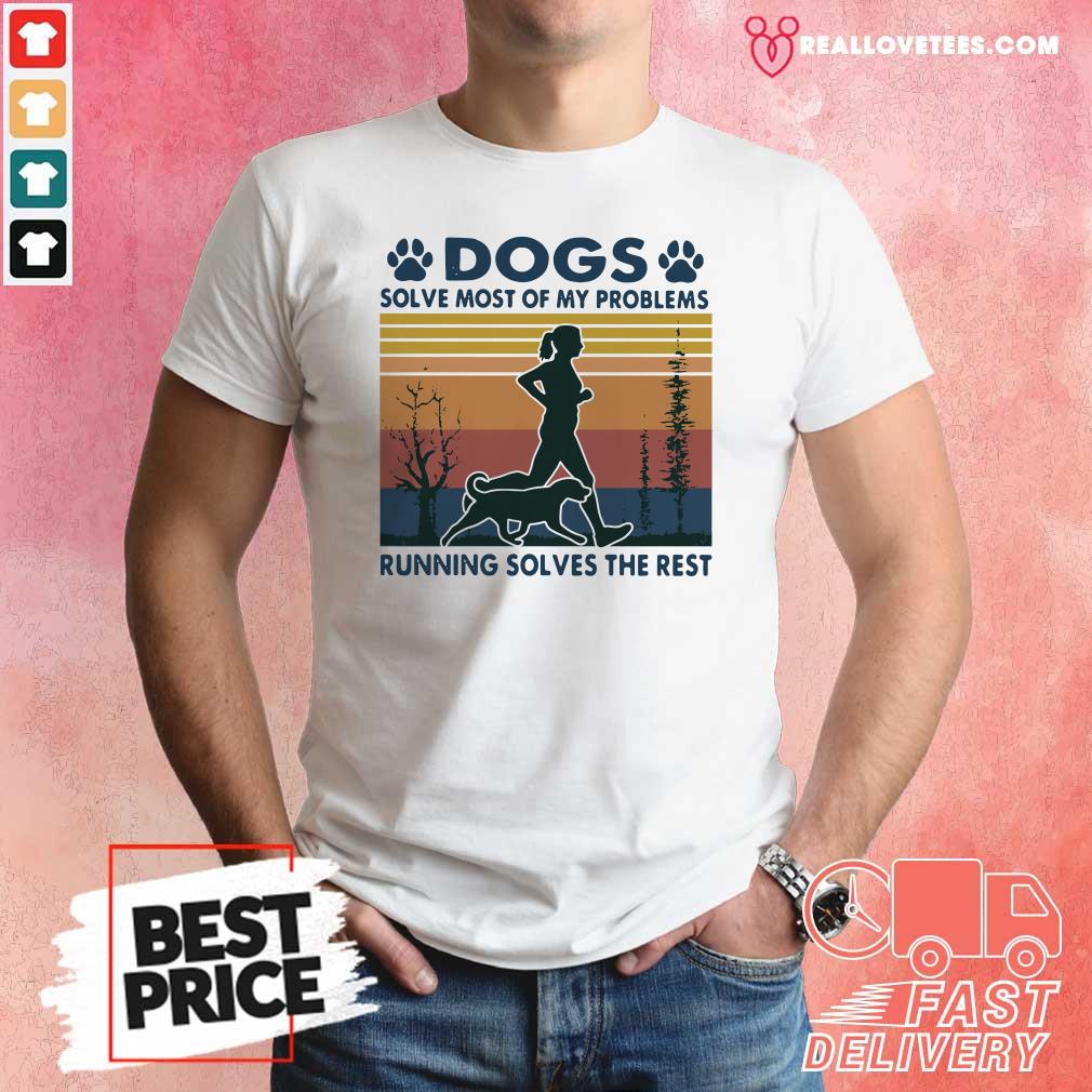 Hot Dogs Solve Most Of My Problems Running Solves The Rest Vintage Retro Shirt