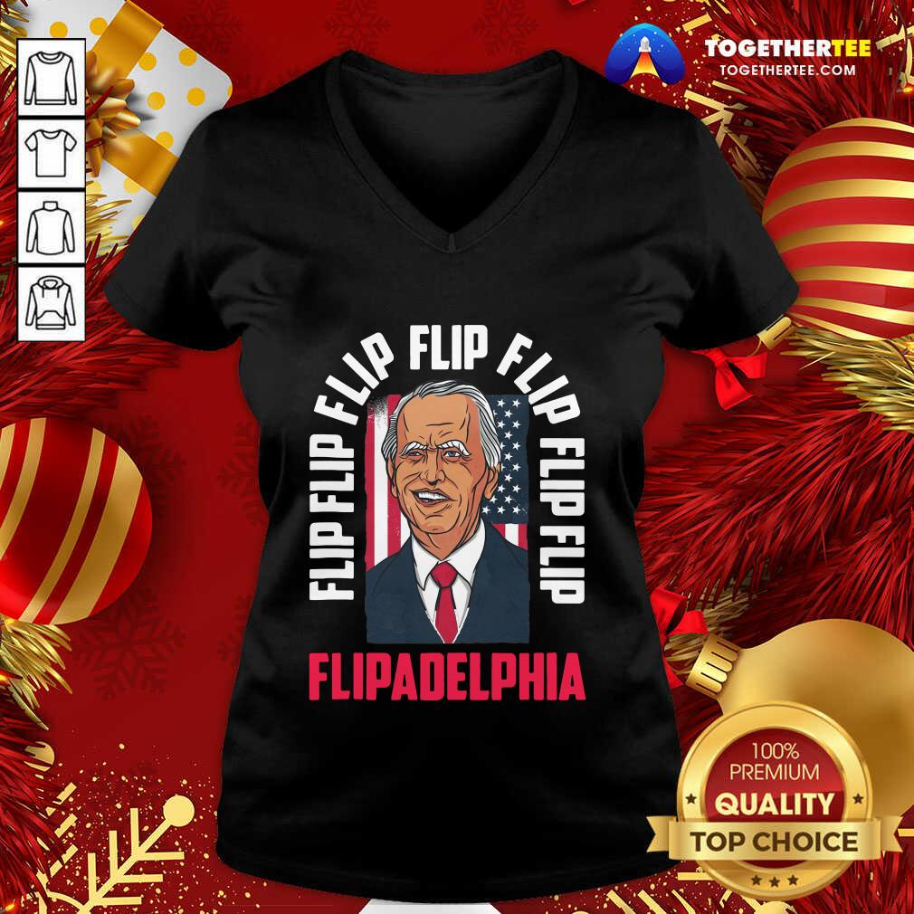 Hot Flip Flip Flipadelphia Anti Trump Pro Biden Election American Flag Shirt