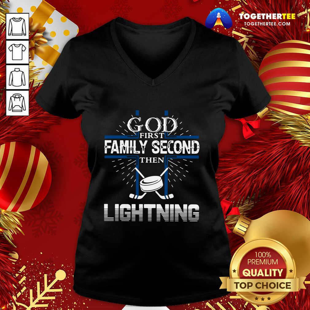 Hot God First Family Second Then Lightning Shirt