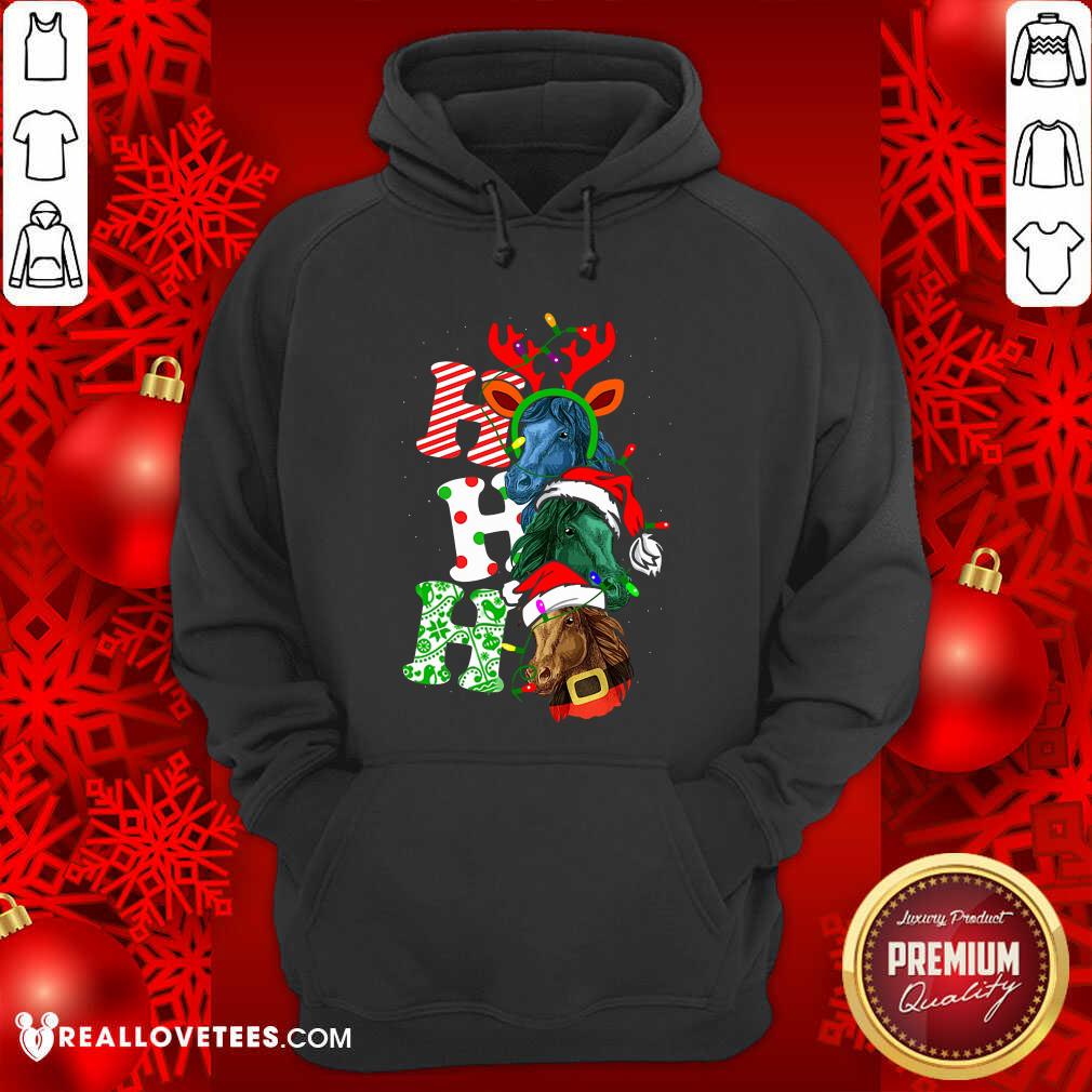 Hot Ho Ho Ho Horses Santa Elf Reindeer Merry Christmas Light Shirt