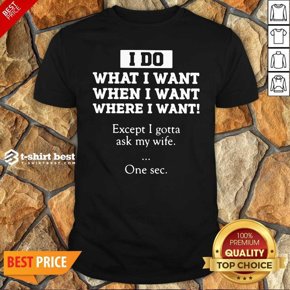 Hot I Do What I Want Except I Gotta Ask My Wife One Sec Shirt