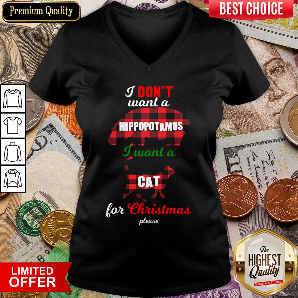 Hot I Don’t Want A Hippopotamus Cat For Christmas Please Shirt
