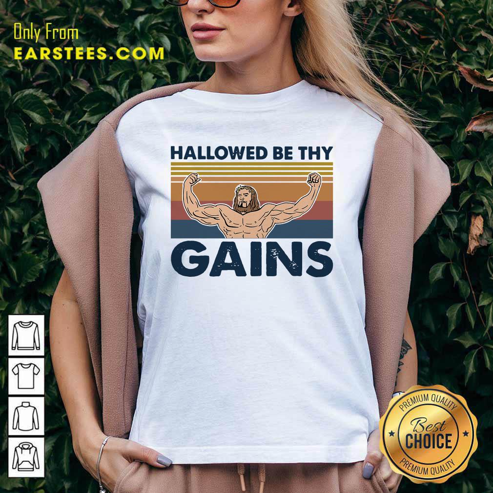 Hot Jesus Hallowed Be Thy Gains Vintage Shirt