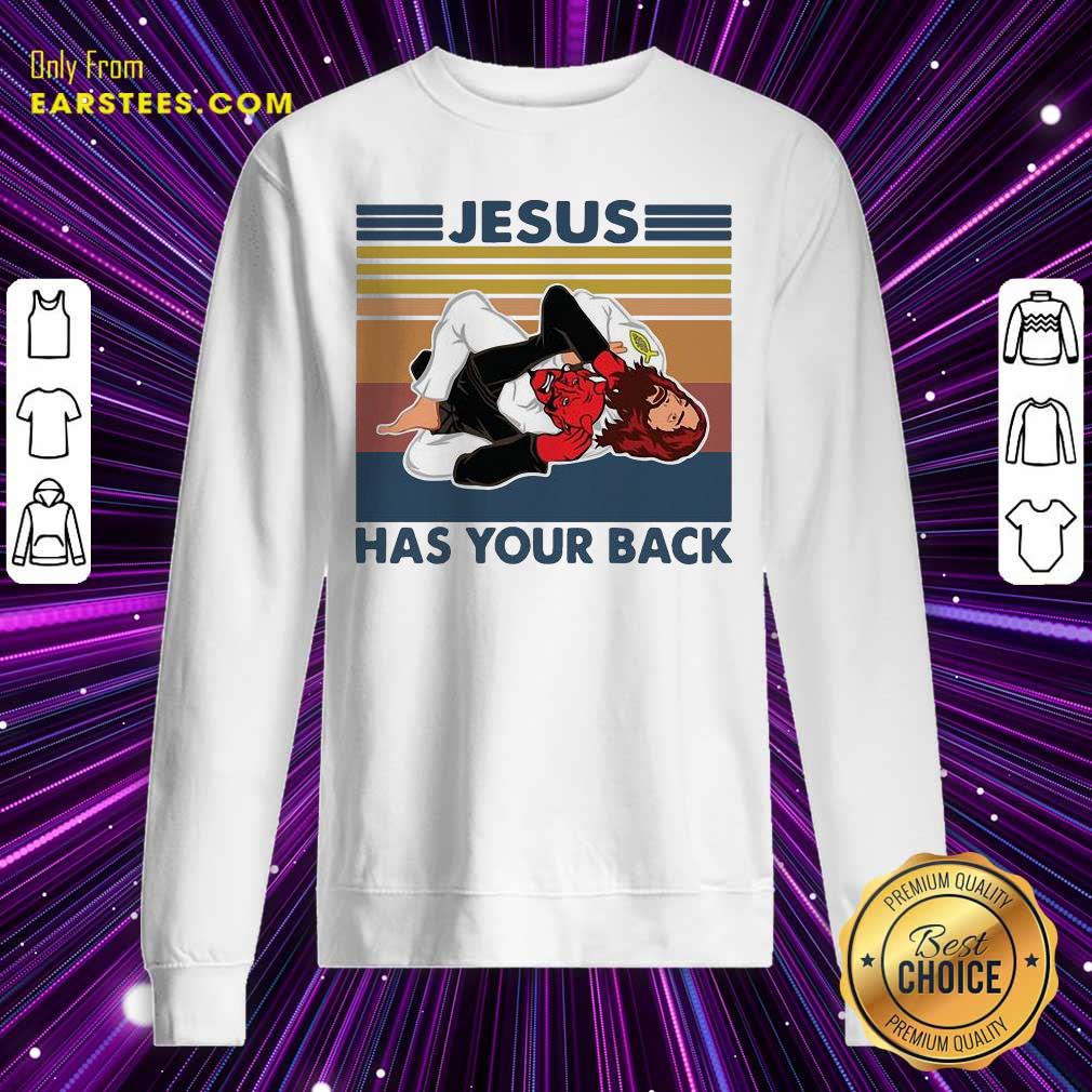 Hot Jiu Jitsu Jesus Has Your Back Vintage Shirt