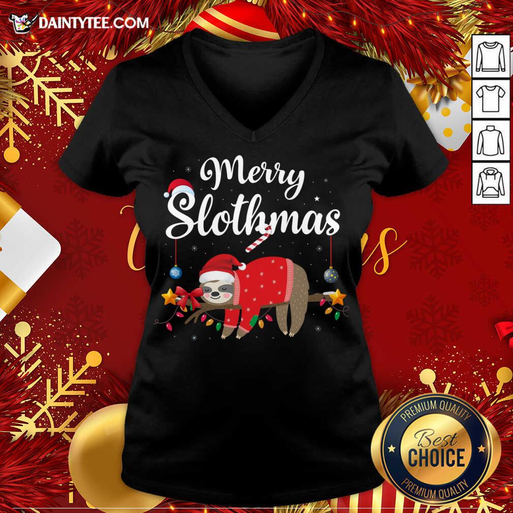 Hot Merry Slothmas Sloth Funny Christmas Shirt