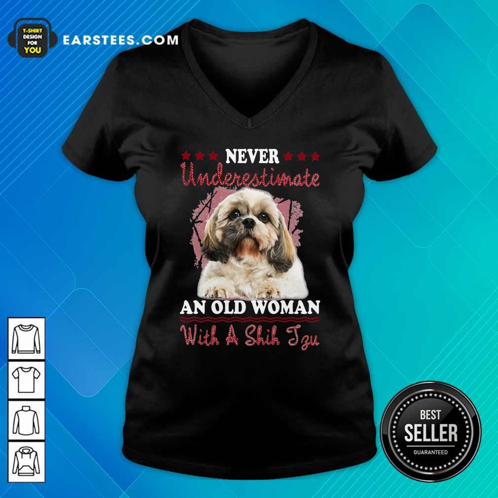 Hot Never Underestimate An Old Woman With A Shih Tzu Shirt