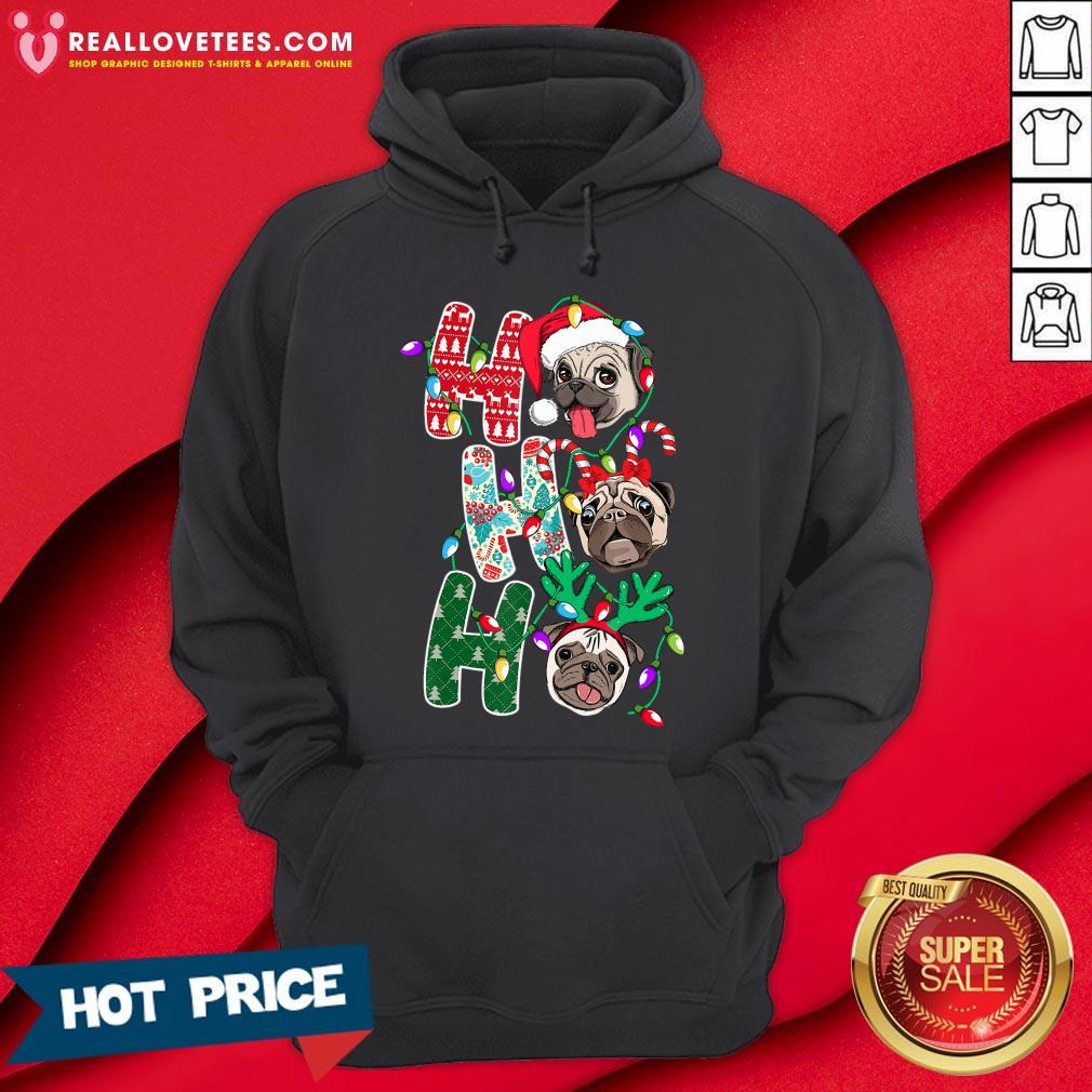 Hot Pug Ho Ho Ho Merry Christmas Shirt