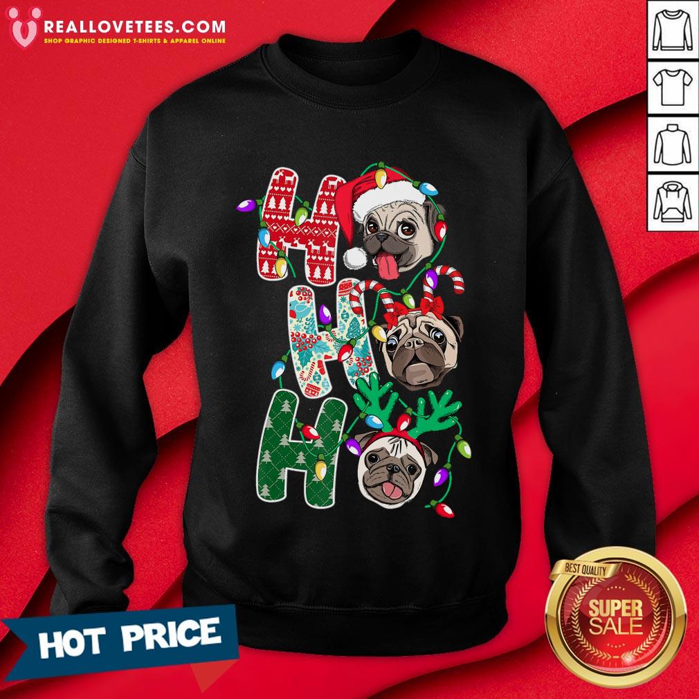 Hot Pug Ho Ho Ho Merry Christmas Shirt