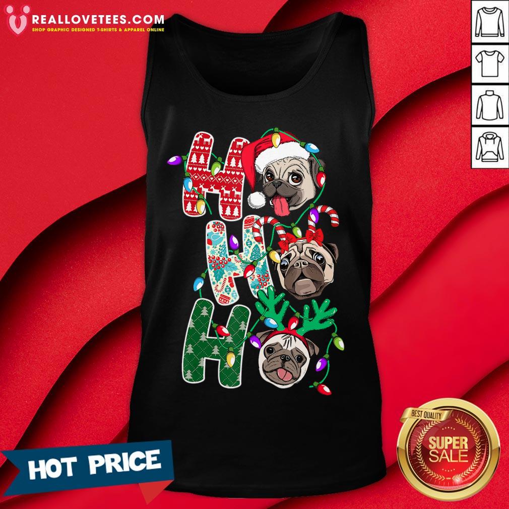 Hot Pug Ho Ho Ho Merry Christmas Shirt
