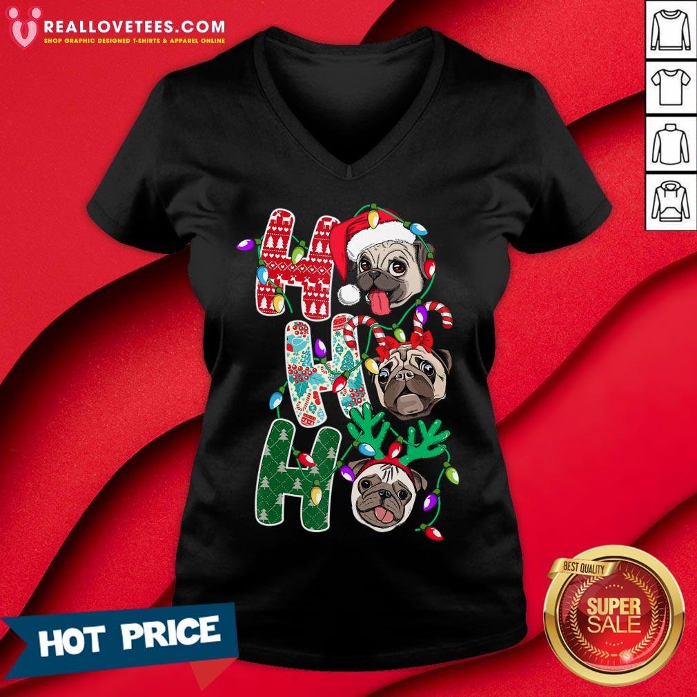 Hot Pug Ho Ho Ho Merry Christmas Shirt