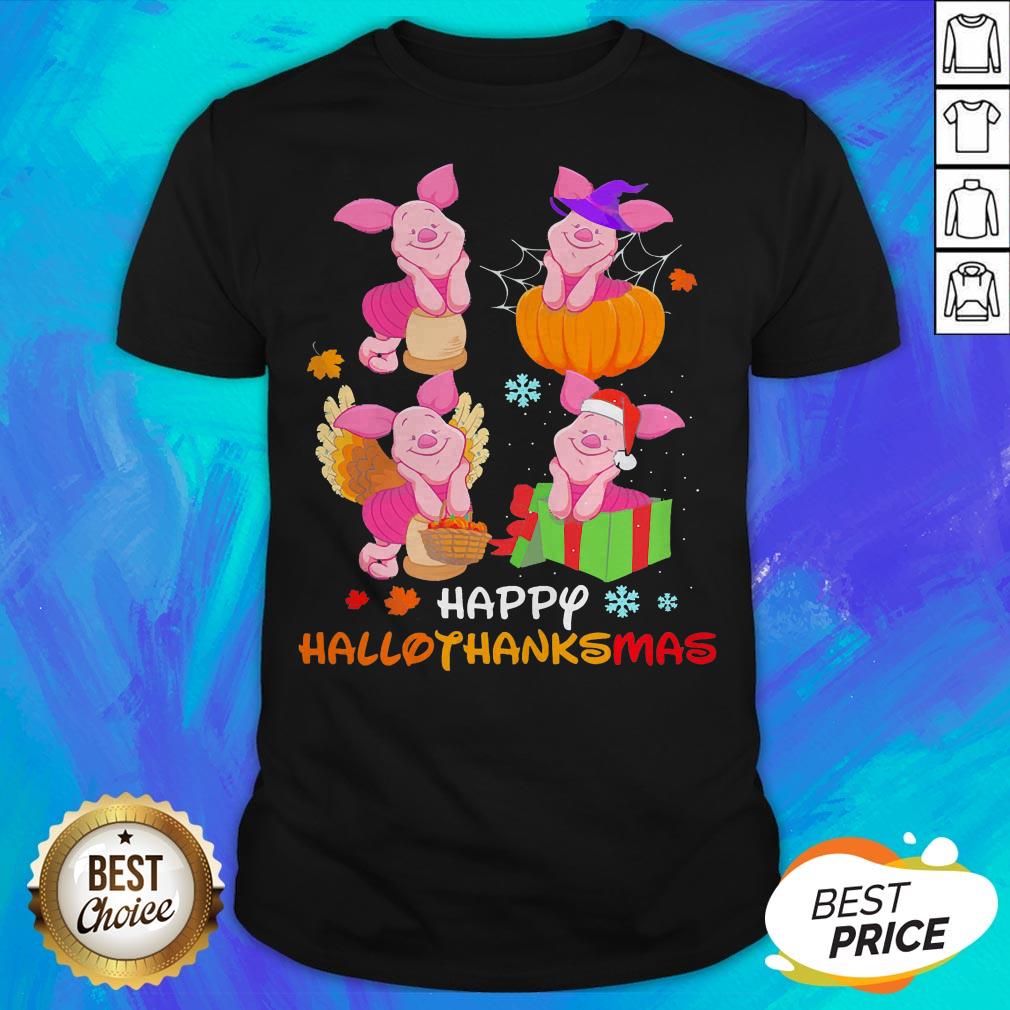 Hot Winnie The Pooh Piglet Happy Hallothanksmas Shirt