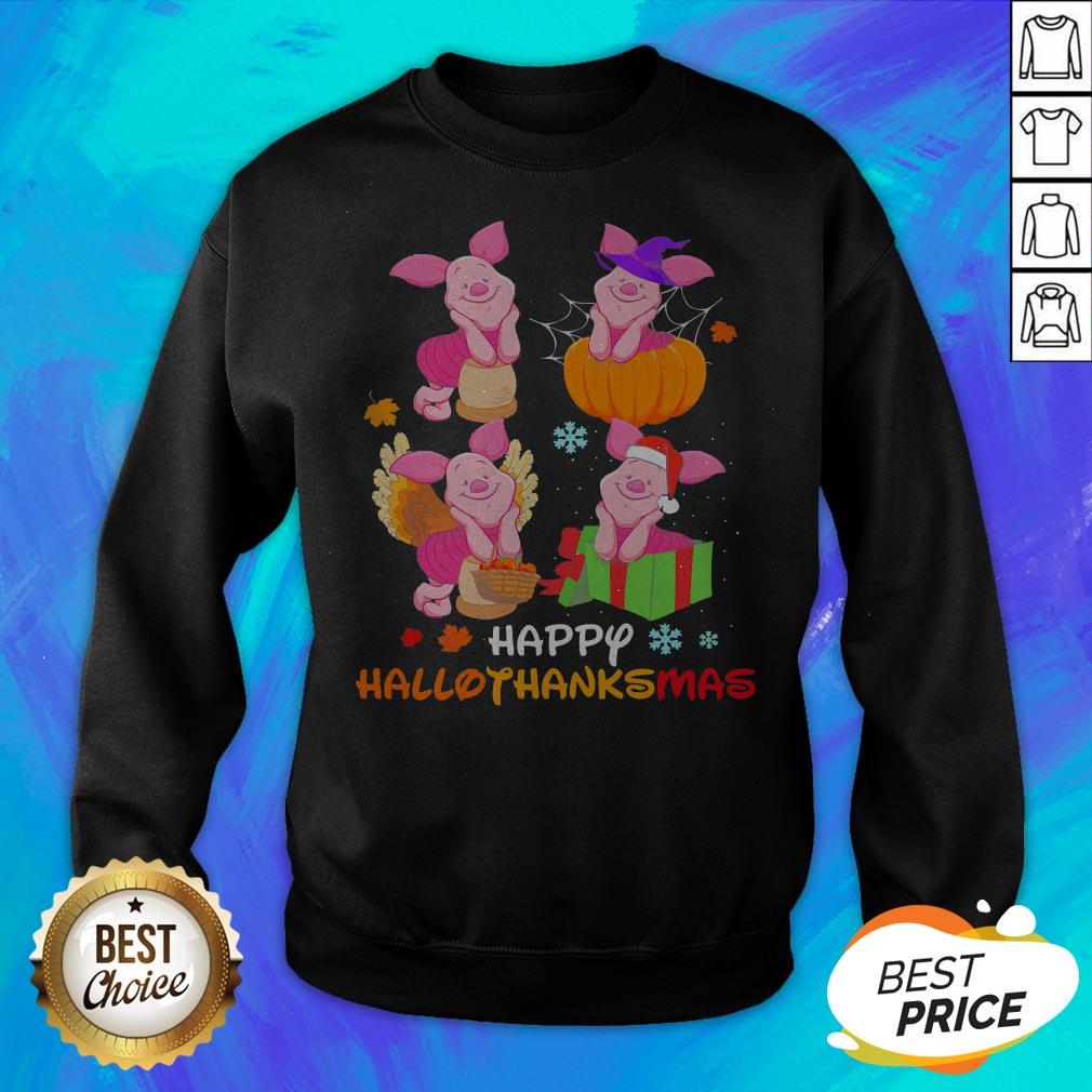 Hot Winnie The Pooh Piglet Happy Hallothanksmas Shirt