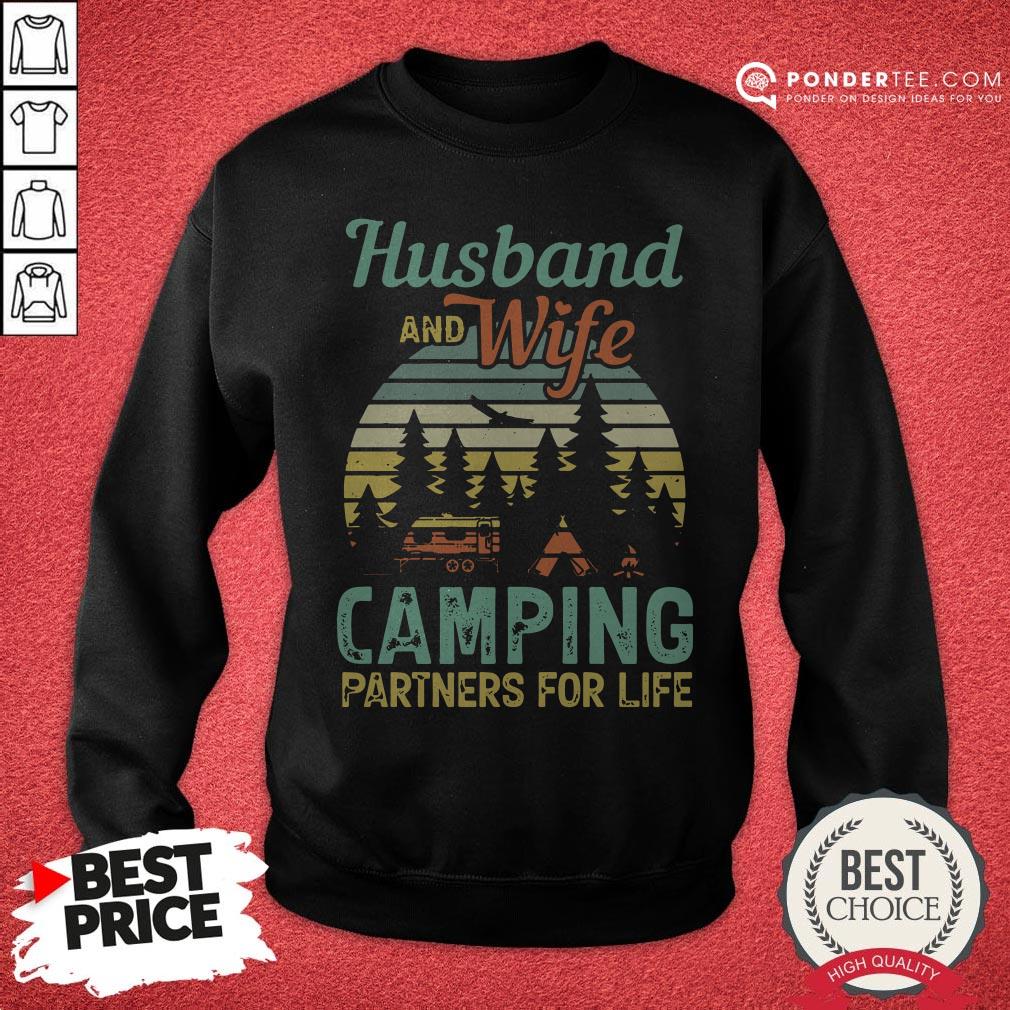 Husband And Wife Camping Partners For Life Retro Shirt