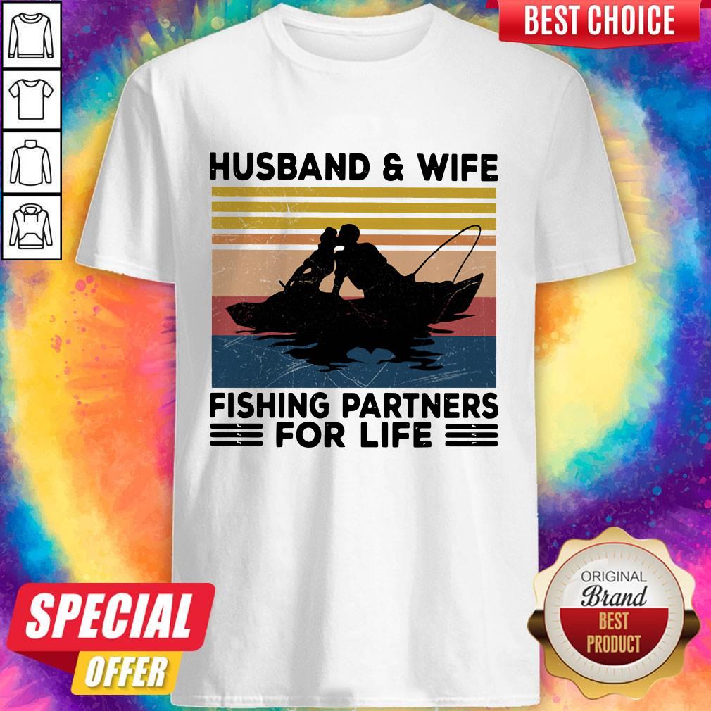 Husband And Wife Fishing Partners For Life Vintage Shirt