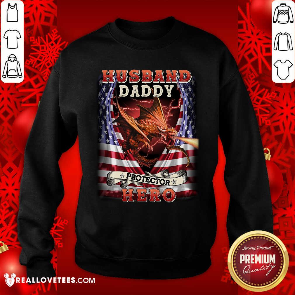 Husband Daddy Protector Hero American Flag Shirt