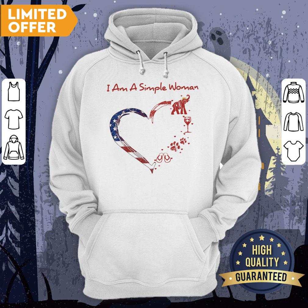 I Am A Simple Woman Love Flip-flops Dog Wine And Elephant Trump Shirt