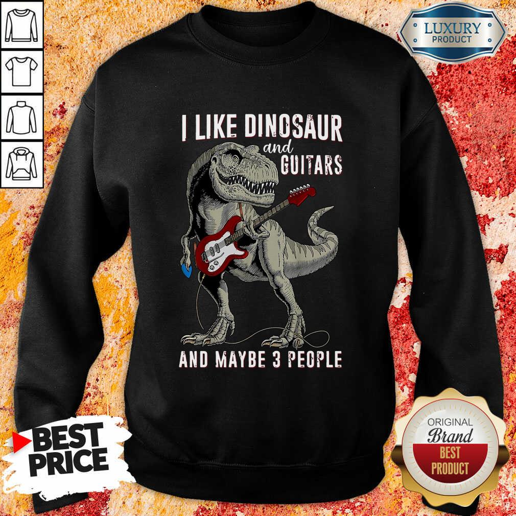 I Like Dinosaur And Guitar Shirt