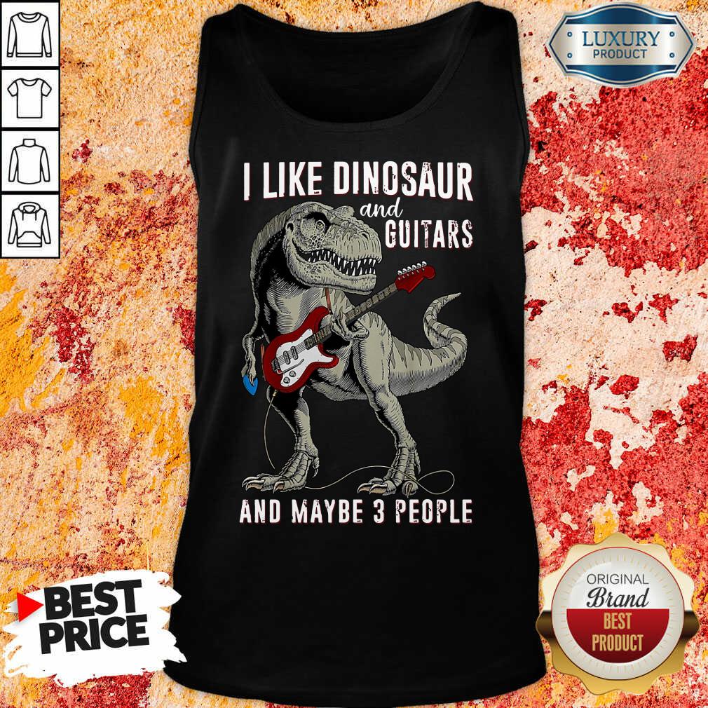 I Like Dinosaur And Guitar Shirt
