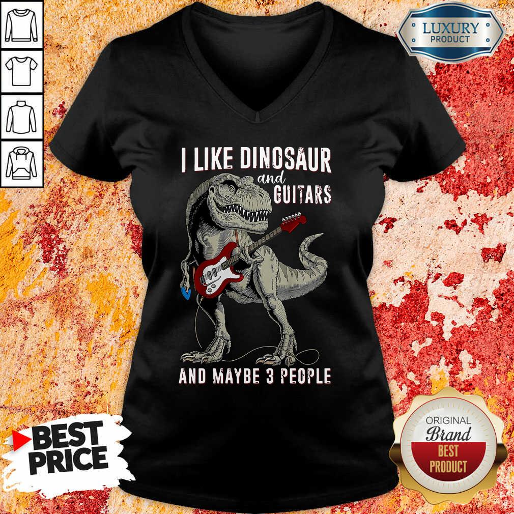 I Like Dinosaur And Guitar Shirt