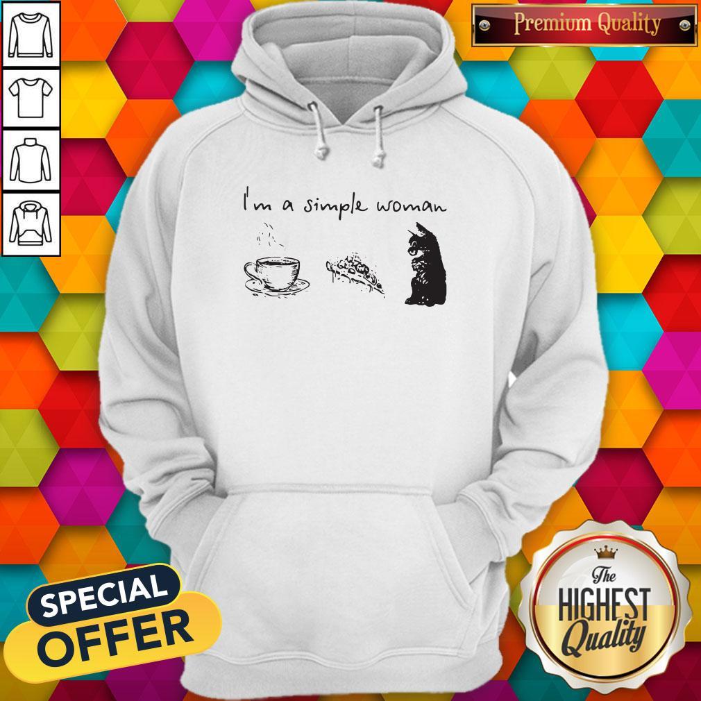 I’m A Simple Woman Coffee Pizza And Cat Shirt