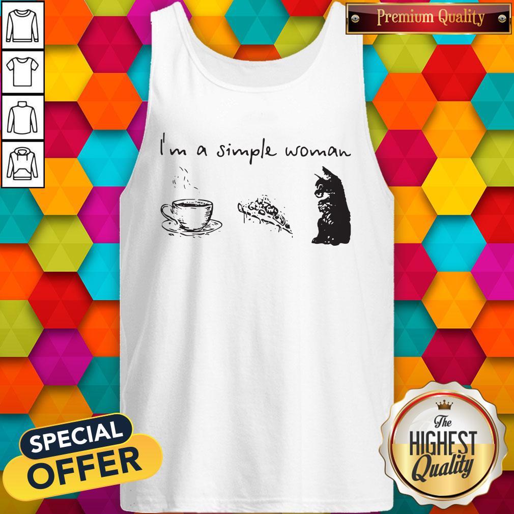 I’m A Simple Woman Coffee Pizza And Cat Shirt