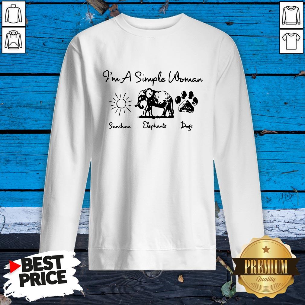 I’m A Simple Woman Sunshine Elephants Dogs Shirt