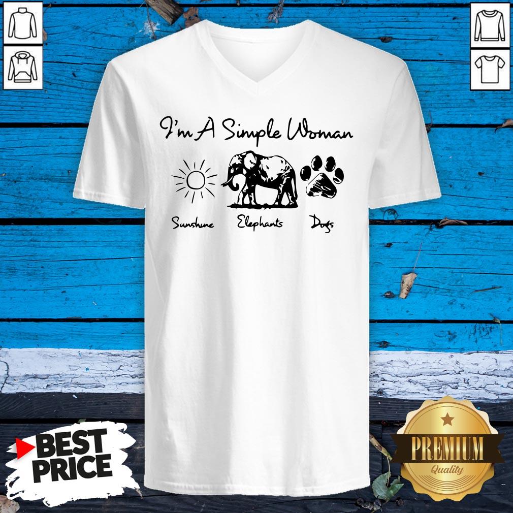 I’m A Simple Woman Sunshine Elephants Dogs Shirt