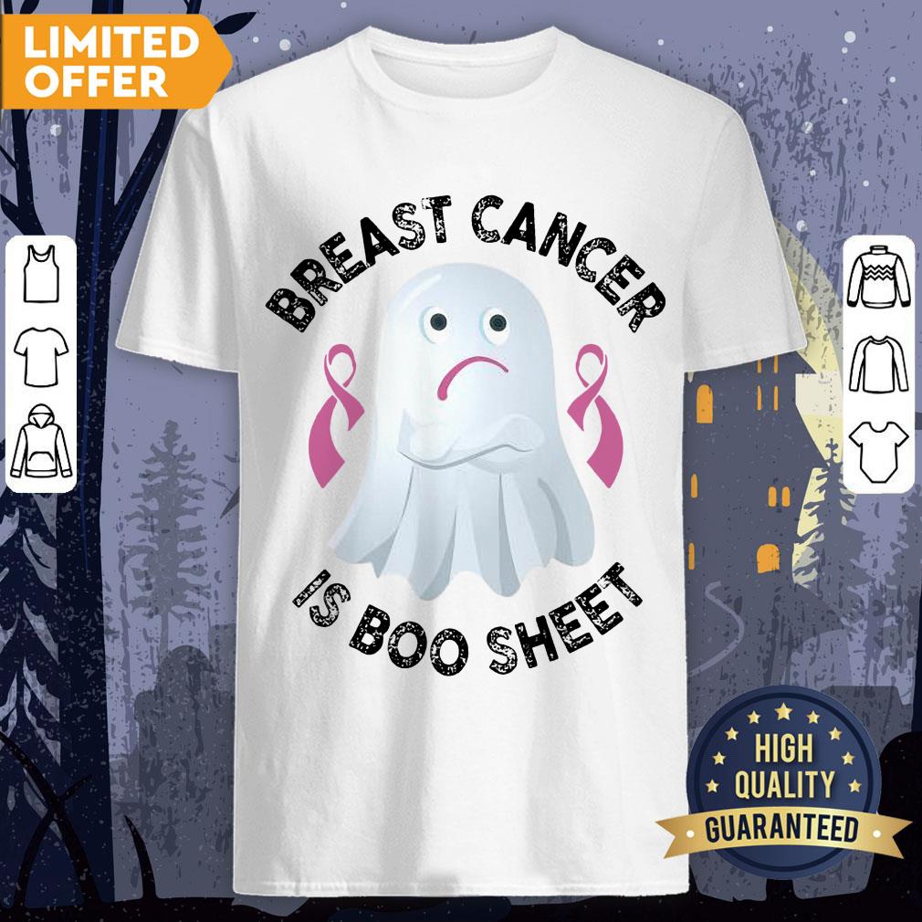 In October We Wear Pink Breast Cancer Boo Sheet Halloween T-Shirt