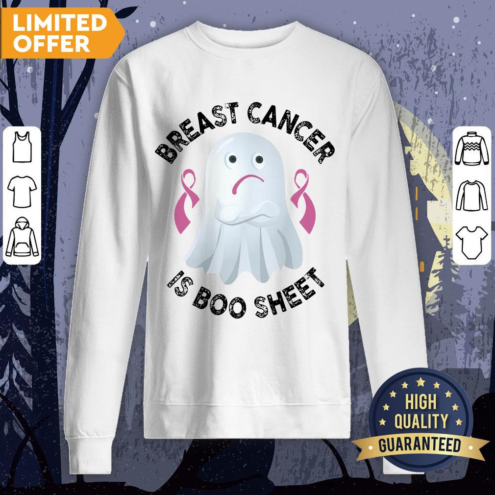 In October We Wear Pink Breast Cancer Boo Sheet Halloween T-Shirt
