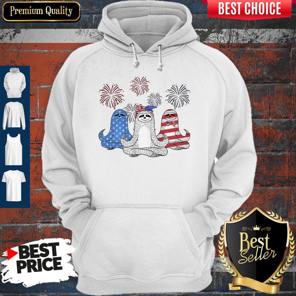 Independence Day Sloths Wear Bow Tie Firework Shirt